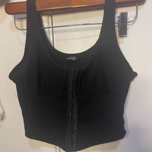 SHEIN corset style black crop top